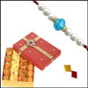 Pearl Rakhi + 500gms of Assorted Sweets - Click here to View more details about this Product